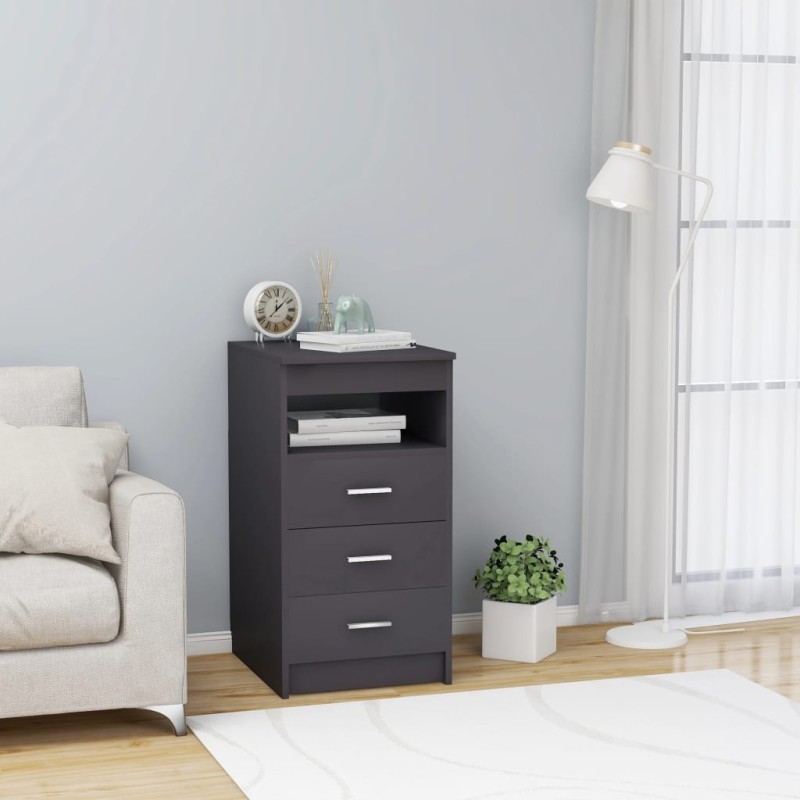 vidaXL Sideboard mit Schubladen Grau 40x50x76 cm Holzwerkstoff vidaXL Sideboard mit Schubladen Grau 40x50x76 cm Holzwerkstoff