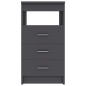vidaXL Sideboard mit Schubladen Grau 40x50x76 cm Holzwerkstoff vidaXL Sideboard mit Schubladen Grau 40x50x76 cm Holzwerkstoff