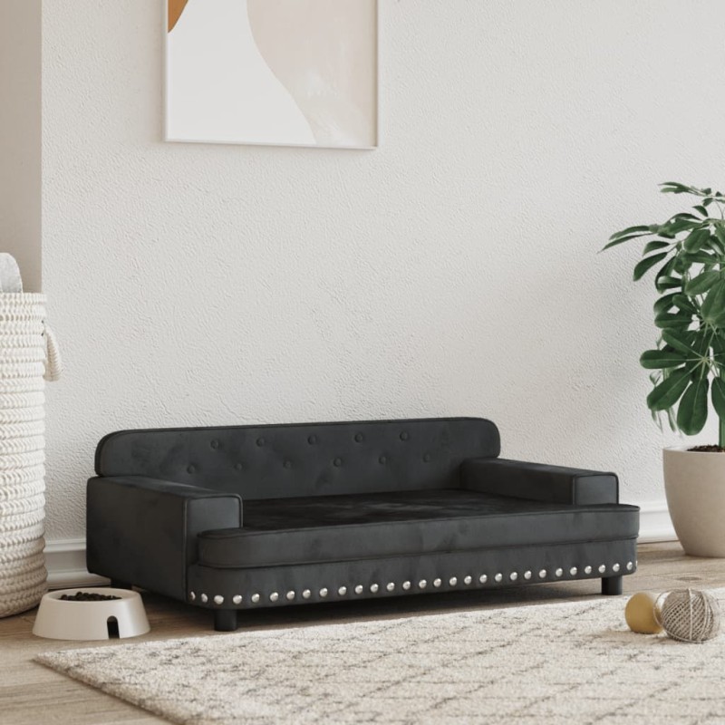 vidaXL Hundebett Schwarz 90x53x30 cm Samt vidaXL Hundebett Schwarz 90x53x30 cm Samt