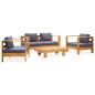 vidaXL 4-tlg. Garten-Lounge-Set mit Kissen Grau Massivholz Akazie vidaXL 4-tlg. Garten-Lounge-Set mit Kissen Grau Massivholz Akazie