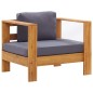 vidaXL 4-tlg. Garten-Lounge-Set mit Kissen Grau Massivholz Akazie vidaXL 4-tlg. Garten-Lounge-Set mit Kissen Grau Massivholz Akazie