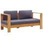 vidaXL 4-tlg. Garten-Lounge-Set mit Kissen Grau Massivholz Akazie vidaXL 4-tlg. Garten-Lounge-Set mit Kissen Grau Massivholz Akazie