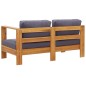 vidaXL 4-tlg. Garten-Lounge-Set mit Kissen Grau Massivholz Akazie vidaXL 4-tlg. Garten-Lounge-Set mit Kissen Grau Massivholz Akazie