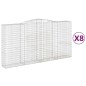 vidaXL Gabionen mit Hochbogen 8 Stk. 400x50x200/220cm Verzinktes Eisen vidaXL Gabionen mit Hochbogen 8 Stk. 400x50x200/220cm Verzinktes Eisen