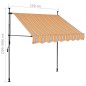 vidaXL Einziehbare Markise Handbetrieben mit LED 150 cm Gelb und Blau vidaXL Einziehbare Markise Handbetrieben mit LED 150 cm Gelb und Blau