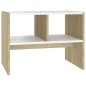 vidaXL Beistelltisch Weiß und Sonoma-Eiche 60x40x45 cm Holzwerkstoff vidaXL Beistelltisch Weiß und Sonoma-Eiche 60x40x45 cm Holzwerkstoff