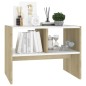 vidaXL Beistelltisch Weiß und Sonoma-Eiche 60x40x45 cm Holzwerkstoff vidaXL Beistelltisch Weiß und Sonoma-Eiche 60x40x45 cm Holzwerkstoff