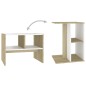 vidaXL Beistelltisch Weiß und Sonoma-Eiche 60x40x45 cm Holzwerkstoff vidaXL Beistelltisch Weiß und Sonoma-Eiche 60x40x45 cm Holzwerkstoff
