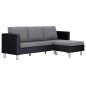 vidaXL 3-Sitzer-Sofa mit Kissen Schwarz Kunstleder vidaXL 3-Sitzer-Sofa mit Kissen Schwarz Kunstleder