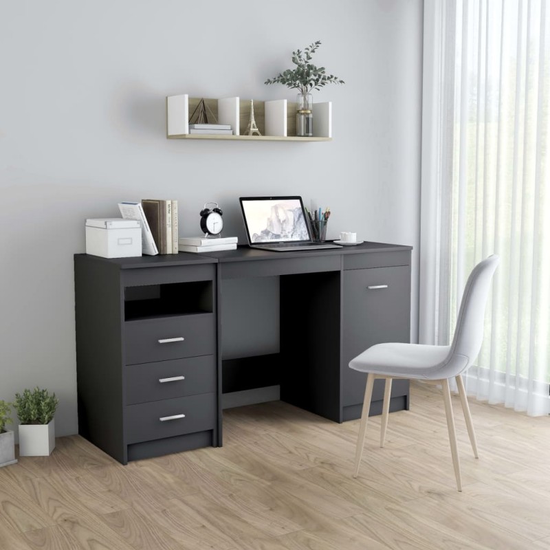 vidaXL Schreibtisch Grau 140x50x76 cm Holzwerkstoff vidaXL Schreibtisch Grau 140x50x76 cm Holzwerkstoff