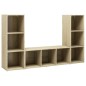 vidaXL TV-Schränke 3 Stk. Sonoma-Eiche 107x35x37 cm Holzwerkstoff vidaXL TV-Schränke 3 Stk. Sonoma-Eiche 107x35x37 cm Holzwerkstoff