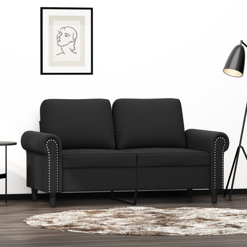vidaXL 2-Sitzer-Sofa Schwarz 120 cm Samt vidaXL 2-Sitzer-Sofa Schwarz 120 cm Samt