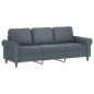 vidaXL 3-tlg. Sofagarnitur mit Kissen Dunkelgrau Samt vidaXL 3-tlg. Sofagarnitur mit Kissen Dunkelgrau Samt