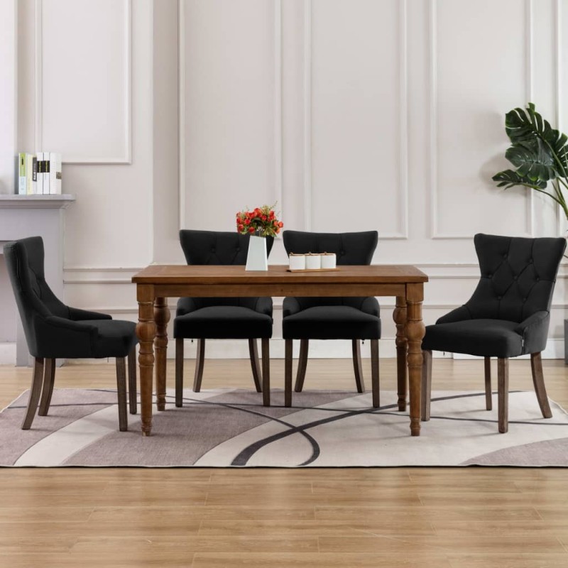 vidaXL Esszimmerstühle 4 Stk. Schwarz Stoff vidaXL Esszimmerstühle 4 Stk. Schwarz Stoff