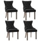 vidaXL Esszimmerstühle 4 Stk. Schwarz Stoff vidaXL Esszimmerstühle 4 Stk. Schwarz Stoff