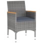 3-tlg. Garten-Essgruppe Poly Rattan Grau 3-tlg. Garten-Essgruppe Poly Rattan Grau