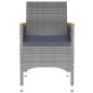 3-tlg. Garten-Essgruppe Poly Rattan Grau 3-tlg. Garten-Essgruppe Poly Rattan Grau