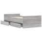 vidaXL Bett mit Schubladen Grau Sonoma 75x190 cm vidaXL Bett mit Schubladen Grau Sonoma 75x190 cm
