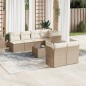 vidaXL 8-tlg. Garten-Sofagarnitur mit Kissen Beige Poly Rattan vidaXL 8-tlg. Garten-Sofagarnitur mit Kissen Beige Poly Rattan