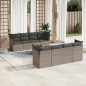 vidaXL 9-tlg. Garten-Sofagarnitur mit Kissen Grau Poly Rattan vidaXL 9-tlg. Garten-Sofagarnitur mit Kissen Grau Poly Rattan
