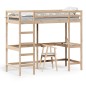 vidaXL Hochbett mit Schreibtisch 75x190 cm Massivholz Kiefer vidaXL Hochbett mit Schreibtisch 75x190 cm Massivholz Kiefer