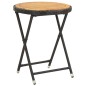 3-tlg. Garten-Bistro-Set Poly Rattan und Akazienholz Schwarz 3-tlg. Garten-Bistro-Set Poly Rattan und Akazienholz Schwarz