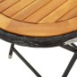 3-tlg. Garten-Bistro-Set Poly Rattan und Akazienholz Schwarz 3-tlg. Garten-Bistro-Set Poly Rattan und Akazienholz Schwarz