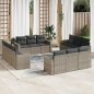 vidaXL 12-tlg. Garten-Sofagarnitur mit Kissen Grau Poly Rattan vidaXL 12-tlg. Garten-Sofagarnitur mit Kissen Grau Poly Rattan