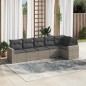 vidaXL 6-tlg. Garten-Sofagarnitur mit Kissen Grau Poly Rattan vidaXL 6-tlg. Garten-Sofagarnitur mit Kissen Grau Poly Rattan