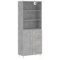 Highboard Betongrau 69,5x34x180 cm Holzwerkstoff Highboard Betongrau 69,5x34x180 cm Holzwerkstoff