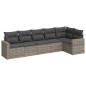 vidaXL 6-tlg. Garten-Sofagarnitur mit Kissen Grau Poly Rattan vidaXL 6-tlg. Garten-Sofagarnitur mit Kissen Grau Poly Rattan