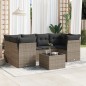 vidaXL 7-tlg. Garten-Sofagarnitur mit Kissen Grau Poly Rattan vidaXL 7-tlg. Garten-Sofagarnitur mit Kissen Grau Poly Rattan