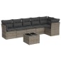 vidaXL 7-tlg. Garten-Sofagarnitur mit Kissen Grau Poly Rattan vidaXL 7-tlg. Garten-Sofagarnitur mit Kissen Grau Poly Rattan