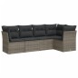 vidaXL 5-tlg. Garten-Sofagarnitur mit Kissen Grau Poly Rattan vidaXL 5-tlg. Garten-Sofagarnitur mit Kissen Grau Poly Rattan