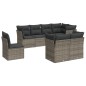 vidaXL 8-tlg. Garten-Sofagarnitur mit Kissen Grau Poly Rattan vidaXL 8-tlg. Garten-Sofagarnitur mit Kissen Grau Poly Rattan