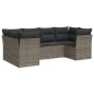 vidaXL 6-tlg. Garten-Sofagarnitur mit Kissen Grau Poly Rattan vidaXL 6-tlg. Garten-Sofagarnitur mit Kissen Grau Poly Rattan