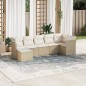 vidaXL 7-tlg. Garten-Sofagarnitur mit Kissen Beige Poly Rattan vidaXL 7-tlg. Garten-Sofagarnitur mit Kissen Beige Poly Rattan