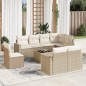 vidaXL 9-tlg. Garten-Sofagarnitur mit Kissen Beige Poly Rattan vidaXL 9-tlg. Garten-Sofagarnitur mit Kissen Beige Poly Rattan
