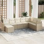 vidaXL 8-tlg. Garten-Sofagarnitur mit Kissen Beige Poly Rattan vidaXL 8-tlg. Garten-Sofagarnitur mit Kissen Beige Poly Rattan