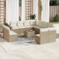 vidaXL 12-tlg. Garten-Sofagarnitur mit Kissen Beige Poly Rattan vidaXL 12-tlg. Garten-Sofagarnitur mit Kissen Beige Poly Rattan