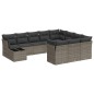 vidaXL 11-tlg. Garten-Sofagarnitur mit Kissen Grau Poly Rattan vidaXL 11-tlg. Garten-Sofagarnitur mit Kissen Grau Poly Rattan