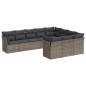 vidaXL 10-tlg. Garten-Sofagarnitur mit Kissen Grau Poly Rattan vidaXL 10-tlg. Garten-Sofagarnitur mit Kissen Grau Poly Rattan