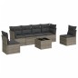 vidaXL 7-tlg. Garten-Sofagarnitur mit Kissen Grau Poly Rattan vidaXL 7-tlg. Garten-Sofagarnitur mit Kissen Grau Poly Rattan
