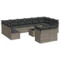 vidaXL 13-tlg. Garten-Sofagarnitur mit Kissen Grau Poly Rattan vidaXL 13-tlg. Garten-Sofagarnitur mit Kissen Grau Poly Rattan