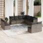 vidaXL 11-tlg. Garten-Sofagarnitur mit Kissen Grau Poly Rattan vidaXL 11-tlg. Garten-Sofagarnitur mit Kissen Grau Poly Rattan