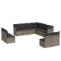 vidaXL 11-tlg. Garten-Sofagarnitur mit Kissen Grau Poly Rattan vidaXL 11-tlg. Garten-Sofagarnitur mit Kissen Grau Poly Rattan