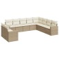 vidaXL 10-tlg. Garten-Sofagarnitur mit Kissen Beige Poly Rattan vidaXL 10-tlg. Garten-Sofagarnitur mit Kissen Beige Poly Rattan