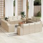 vidaXL 13-tlg. Garten-Sofagarnitur mit Kissen Beige Poly Rattan vidaXL 13-tlg. Garten-Sofagarnitur mit Kissen Beige Poly Rattan