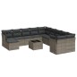 vidaXL 12-tlg. Garten-Sofagarnitur mit Kissen Grau Poly Rattan vidaXL 12-tlg. Garten-Sofagarnitur mit Kissen Grau Poly Rattan