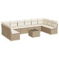 vidaXL 11-tlg. Garten-Sofagarnitur mit Kissen Beige Poly Rattan vidaXL 11-tlg. Garten-Sofagarnitur mit Kissen Beige Poly Rattan